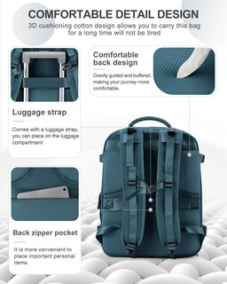 Foto 2 | Foto 2 | Mochila de Viaje Coowoz Impermeable Azul Unisex - Venta Internacional