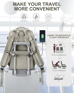 Foto 5 | Foto 5 | Mochila de Viaje Impermeable Coowoz Carry On Unisex - Venta Internacional