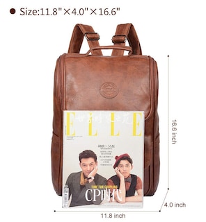 Foto 6 | Foto 6 | Mochila Para Portátil Qwarvel De Piel Sintética Vegana Impermeable, Marrón - Venta Internacional.