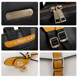 Foto 5 | Foto 5 | Mochila Para Portátil Cluci Leather 15.6'' Para Mujer En Blanco Y Negro - Venta Internacional.