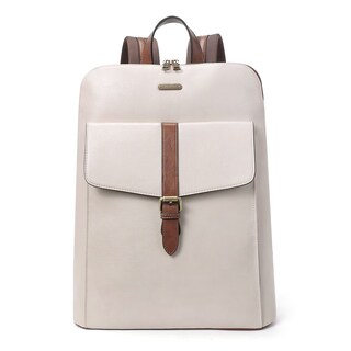 Foto 1 | Foto 1 | Mochila Para Portátil Cluci Leather Para Mujer 15.6 Pulgadas, Color Blanquecino - Venta Internacional.