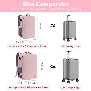 Foto 5 | Foto 5 | Mochila Taygeer Travel Para Mujer Con Puerto Usb Y Funda Para Zapatos, Color Rosa - Venta Internacional.