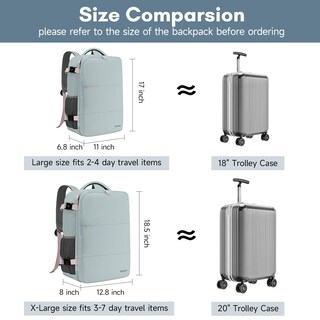 Foto 6 | Foto 6 | Mochila Taygeer Personal Item Gris En Polvo De 35 L Con Puerto Usb - Venta Internacional.