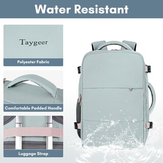 Foto 7 | Foto 7 | Mochila Taygeer Personal Item Gris En Polvo De 35 L Con Puerto Usb - Venta Internacional.