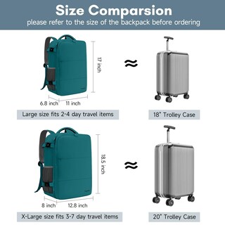 Foto 6 | Foto 6 | Mochila De Viaje Taygeer Carry On 35 L Con Puerto Usb Peacock Blue - Venta Internacional.
