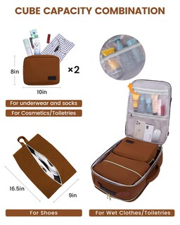 Foto 5 | Foto 5 | Mochila de Viaje Lovevook Café 4 Piezas-Venta Internacional