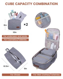 Foto 5 | Foto 5 | Mochila de Viaje Lovevook Gris 3 Piezas-Venta Internacional