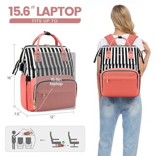 Foto 6 | Foto 6 | Mochila Para Portátil Lovevook Para Mujer, 15.6 Pulgadas, Impermeable, Rosa - Venta Internacional.