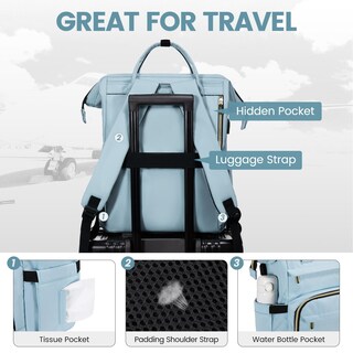 Foto 4 | Foto 4 | Mochila Para Portátil Lovevook Para Mujer, 15.6 Pulgadas, Impermeable, Azul Cielo - Venta Internacional.
