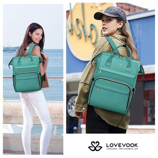 Foto 7 | Foto 7 | Mochila Para Portátil Lovevook Para Mujer, 15.6 Pulgadas, Impermeable, Verde Menta - Venta Internacional.