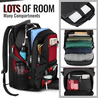 Foto 2 | Foto 2 | Mochila para Portátil Yorepek 18.4 con Puerto de Carga Usb Rojo - Venta Internacional