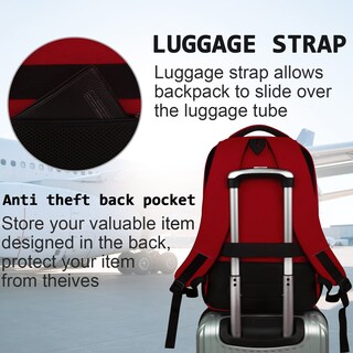 Foto 6 | Foto 6 | Mochila para Portátil Volher Business Travel Antirrobo Roja - Venta Internacional