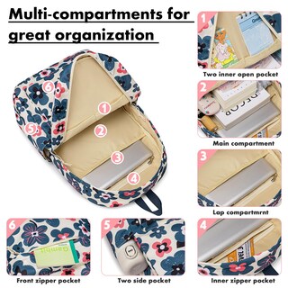 Foto 7 | Foto 7 | Mochila Bluboon Teen Girls School con Lonchera y Estuche para Lápices - Venta Internacional