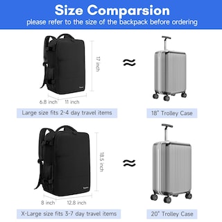 Foto 6 | Foto 6 | Mochila De Viaje Para Portátil Taygeer 35 L Con Puerto De Carga Usb Negra - Venta Internacional.