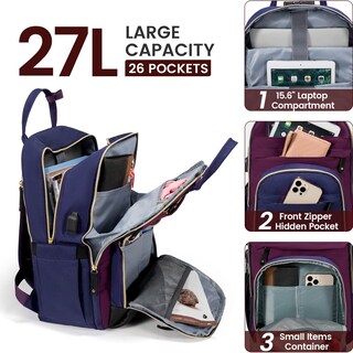 Foto 3 | Foto 3 | Mochila Lovevook Para Portátil De Mujer, 15.6 Pulgadas, Impermeable, Color Morado - Venta Internacional.