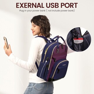 Foto 5 | Foto 5 | Mochila Lovevook Para Portátil De Mujer, 15.6 Pulgadas, Impermeable, Color Morado - Venta Internacional.