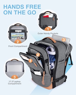 Foto 6 | Foto 6 | Mochila De Viaje Bagsmart Compression 40 L Con Cubos De Embalaje Gris - Venta Internacional.