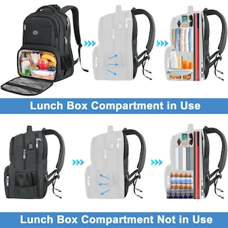 Foto 3 | Foto 3 | Mochila Matein Para Portátil De 17 Pulgadas Con Fiambrera, Puerto Usb, Resistente Al Agua - Venta Internacional.