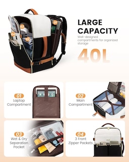 Foto 2 | Foto 2 | Mochila De Viaje Lovevook Tsa Carry On De 40 Litros Para Mujer De 17 Pulgadas - Venta Internacional.