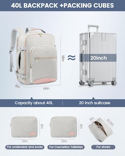 Foto 7 | Foto 7 | Mochila De Viaje Lovevook Carry On Para Portátil Impermeable De 17 Pulgadas De 40 Litros - Venta Internacional.