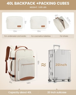 Foto 5 | Foto 5 | Mochila De Viaje Lovevook 40l Para Mujer Y Hombre Impermeable - Venta Internacional.