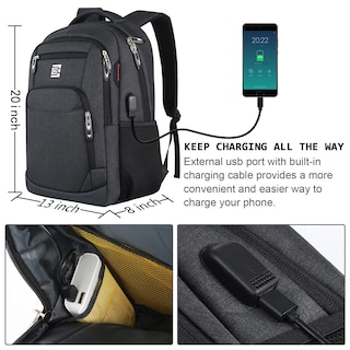 Foto 3 | Foto 3 | Mochila para Portátil Volher de 17 Pulgadas con Puerto de Carga USB Antirrobo - Venta Internacional