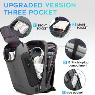 Foto 2 | Foto 2 | Mochila Bange Antirrobo A Prueba De Agua Con Cierre Tsa Para Portátil De 17,3 Pulgadas - Venta Internacional.