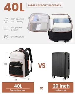 Foto 3 | Foto 3 | Mochila De Viaje Lovevook 40l Para Mujer Con Bolsillo Para Portátil De 17,3'' - Venta Internacional.