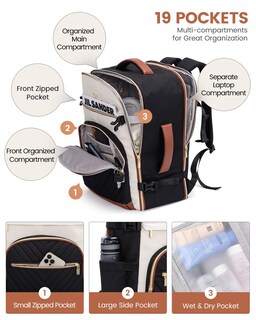 Foto 4 | Foto 4 | Mochila De Viaje Lovevook 40l Para Mujer Con Bolsillo Para Portátil De 17,3'' - Venta Internacional.