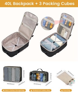 Foto 3 | Foto 3 | Mochila De Viaje Lovevook Grande De 40 Litros Con 3 Cubos De Embalaje Para Mujer - Venta Internacional.