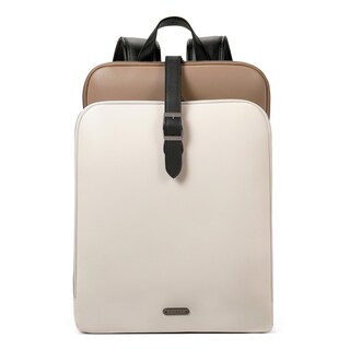 Foto 1 | Foto 1 | Mochila Cluci de Piel Beige para Portátil de 15.6 Pulgadas para Mujer - Venta Internacional