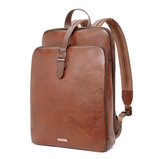 Foto 1 | Foto 1 | Mochila Cluci de Piel Marrón Oscuro para Portátil de 15.6 Pulgadas - Venta Internacional