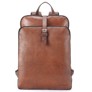 Foto 7 | Foto 7 | Mochila Cluci de Piel Marrón Oscuro para Portátil de 15.6 Pulgadas - Venta Internacional