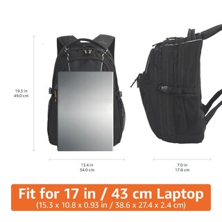 Foto 2 | Foto 2 | Mochila Para Portátil Amazon Basics Para La Escuela, El Trabajo Y Los Viajes De 17 Pulgadas - Venta Internacional.