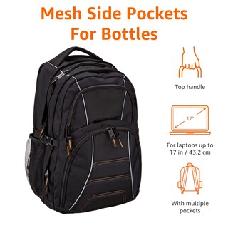 Foto 3 | Foto 3 | Mochila Para Portátil Amazon Basics Para La Escuela, El Trabajo Y Los Viajes De 17 Pulgadas - Venta Internacional.