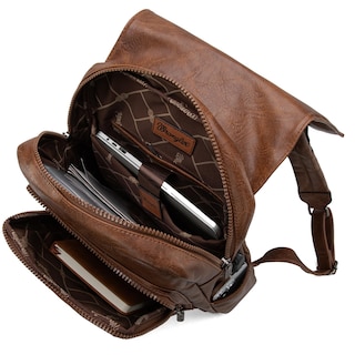 Foto 4 | Foto 4 | Mochila Para Portátil Montana West × Wrangler Brown De Cuero Vegano - Venta Internacional.