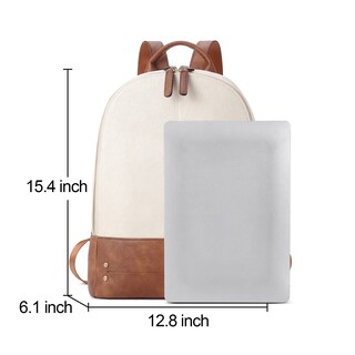 Foto 5 | Foto 5 | Mochila de Piel CLUCI para Portátil de 15,6\" Beige