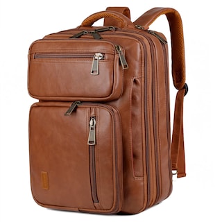 Foto 1 | Foto 1 | Mochila Maletín Para Portátil Híbrido De 15,6 Pulgadas, Piel Vegana, Color Marrón - Venta Internacional.