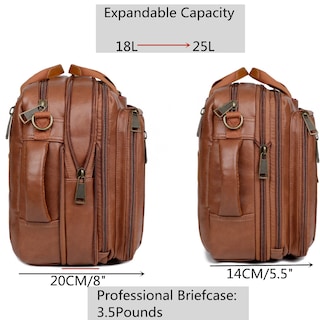 Foto 4 | Foto 4 | Mochila Maletín Para Portátil Híbrido De 15,6 Pulgadas, Piel Vegana, Color Marrón - Venta Internacional.