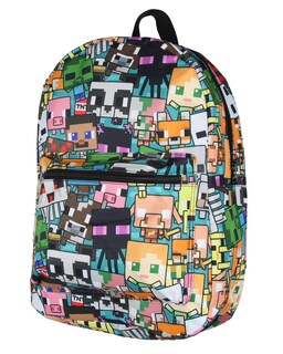 Foto 1 | Foto 1 | Videojuego Chibi De Varios Personajes De Minecraft Backpack Bioworld - Venta Internacional.