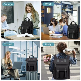 Foto 7 | Foto 7 | Mochila Para Portátil Lovevook Para Mujer, 15.6 Pulgadas, Color Negro Universitario - Venta Internacional.