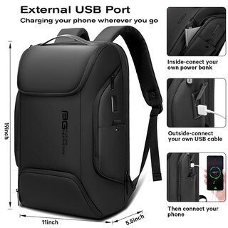 Foto 4 | Foto 4 | Mochila Para Portátil Bange Business Smart 15.6'' Impermeable Negra - Venta Internacional.