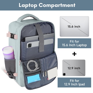 Foto 5 | Foto 5 | Mochila Taygeer Personal Item Gris En Polvo De 35 L Con Puerto Usb - Venta Internacional.