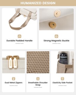 Foto 3 | Foto 3 | Mochila Para Portátil Lovevook Para Mujer De 15,6 Pulgadas Con Puerto Usb, Color Beige - Venta Internacional.