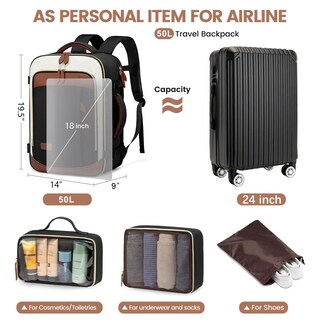 Foto 4 | Foto 4 | Mochila De Viaje Lovevook De 50 Litros Con Cubos De Embalaje A Prueba De Agua - Venta Internacional.