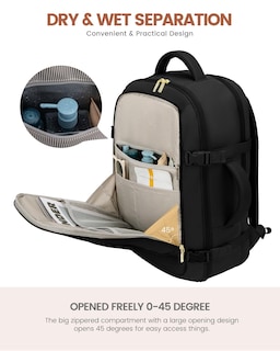 Foto 7 | Foto 7 | Mochila De Viaje Lovevook Carry On De 40 Litros Para Mujeres Y Hombres, Color Negro - Venta Internacional.