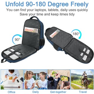 Foto 6 | Foto 6 | Mochila De Almuerzo Matein Para Hombre Con Compartimento Frigorífico De 17 Pulgadas, Azul - Venta Internacional.