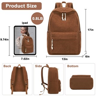 Foto 2 | Foto 2 | Mochila Escolar Btoop De Pana Para Adolescentes, Bolsa Para Portátil De 17 Pulgadas - Venta Internacional.