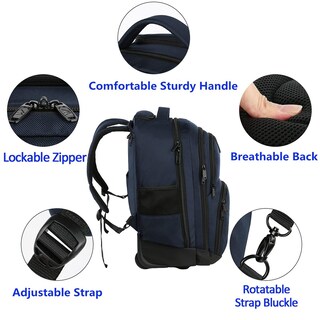 Foto 5 | Foto 5 | Mochila Matein Con Ruedas Freewheel Para Portátil De 17 Pulgadas, Color Azul - Venta Internacional.
