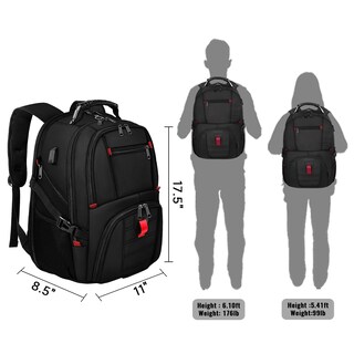 Foto 7 | Foto 7 | Mochila De Viaje Yorepek Para Portátil De 15,6 Pulgadas, Resistente Al Agua, Negra - Venta Internacional.